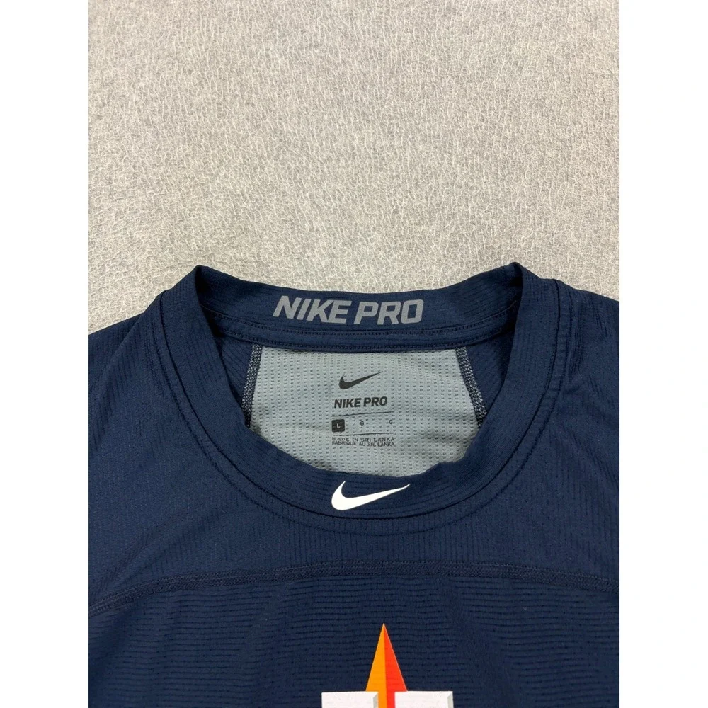 Houston Astros Nike Pro S/S Compression Baseball Shirt (Men's Large) Blue